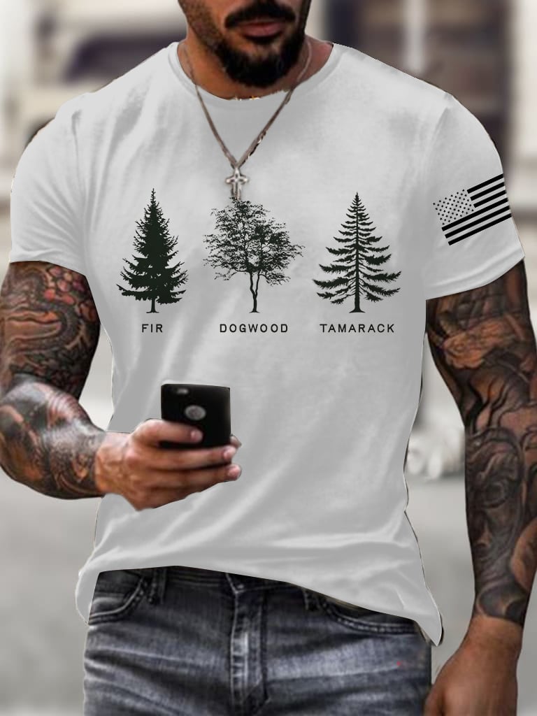 Men's casual FDT tree T-shirt