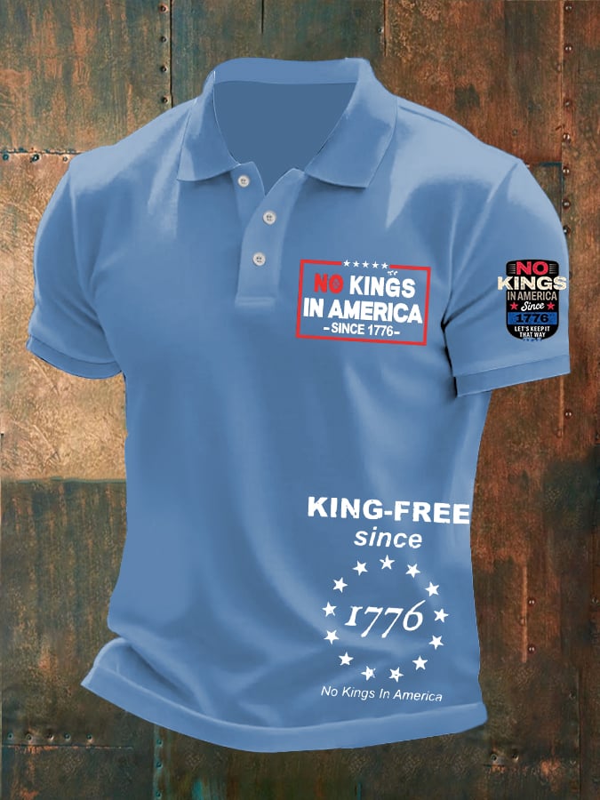 Men'S No Kings In America Print Polo Shirt