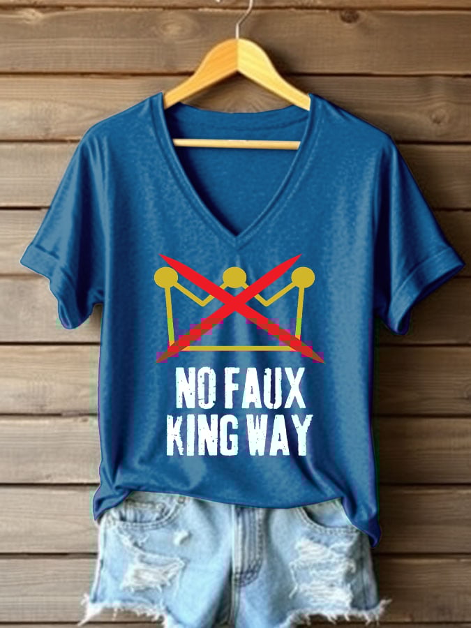 Women's No Faux King Way Printed Short-Sleeved T-Shirt