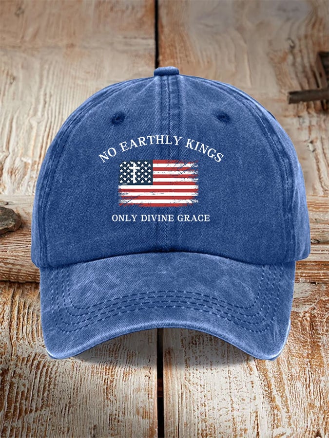 Unisex No Earthly Kings Only Divine Grace Print Baseball Cap