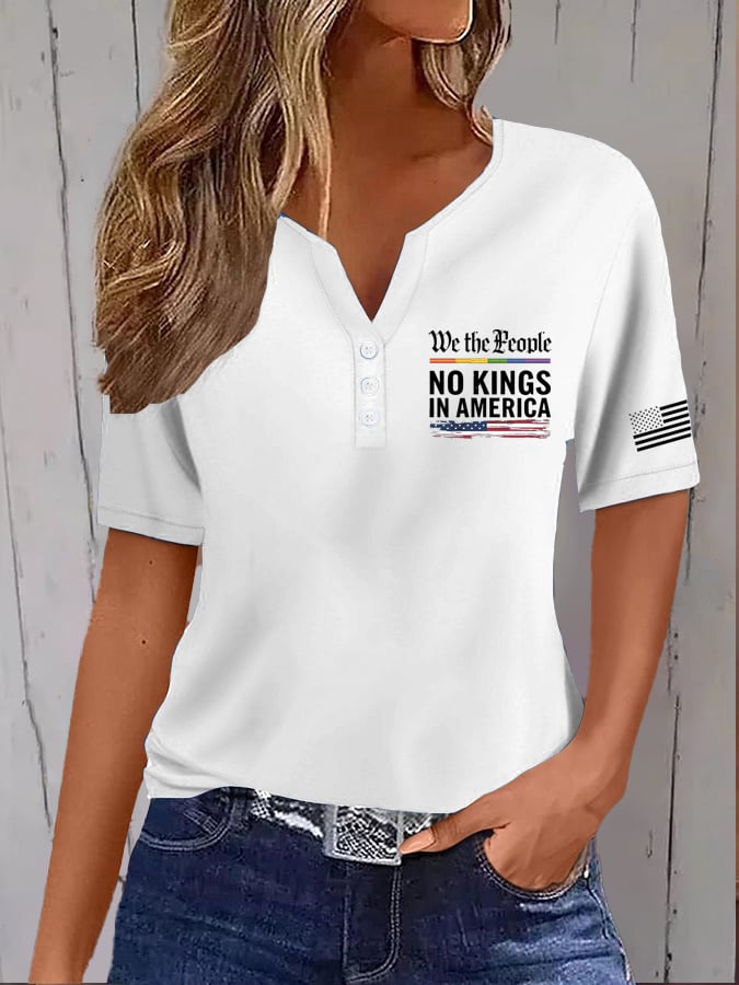 Women's Fashion Casual American Kingless Print T-Shirt