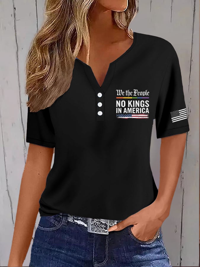 Women's Fashion Casual American Kingless Print T-Shirt