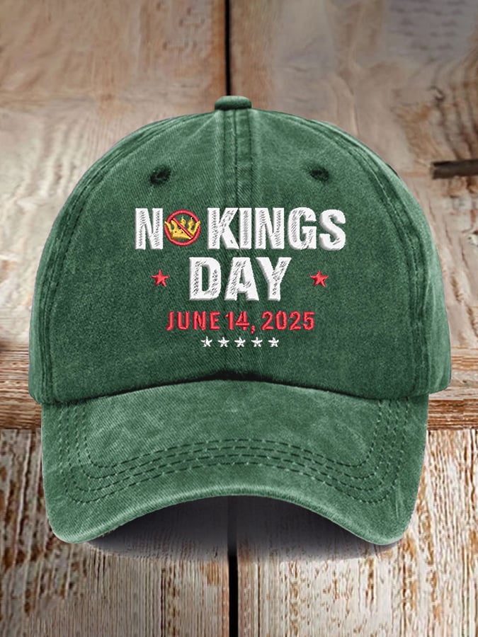 Retro No Kings Day June 14, 2025 Print Baseball Cap