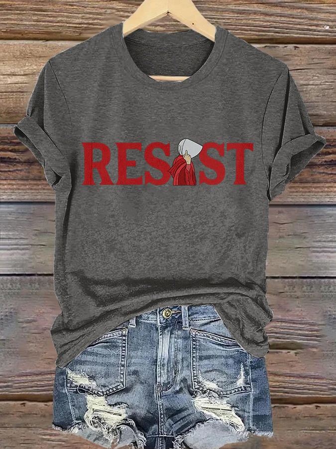 Retro Resist Feminist Female Empowerment Women's Rights Pro Choice Print T-Shirt