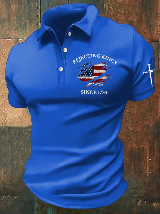 Men's “Rejecting Kings Since 1776” Casual POLO Shirt