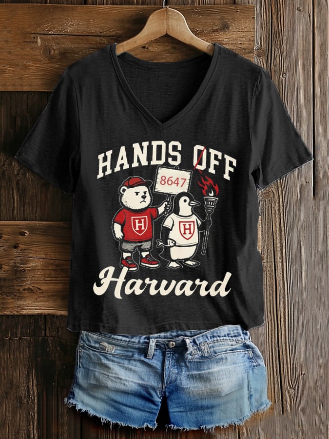 Women's FDT “Hands Off Harvard” Print Casual T-Shirt