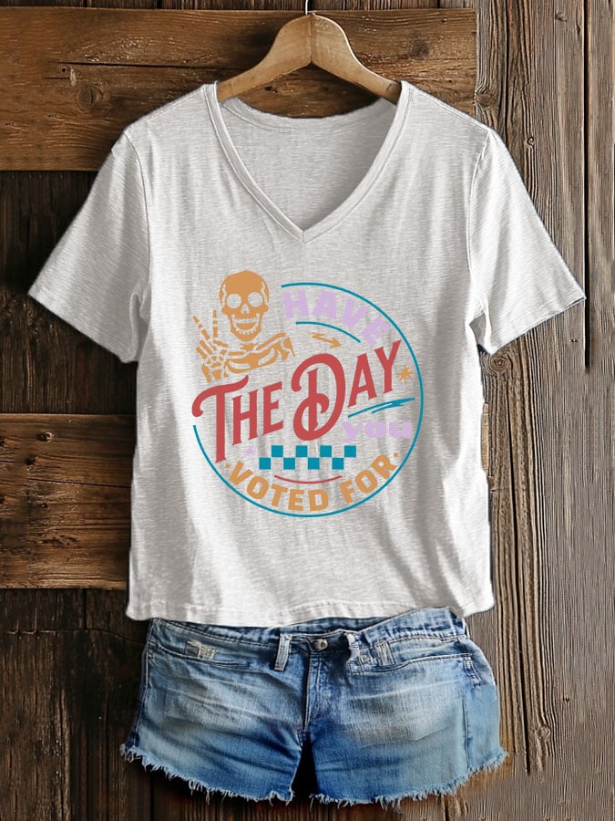 Women's Casual Fashion Animal Fdt Voting Print T-Shirt