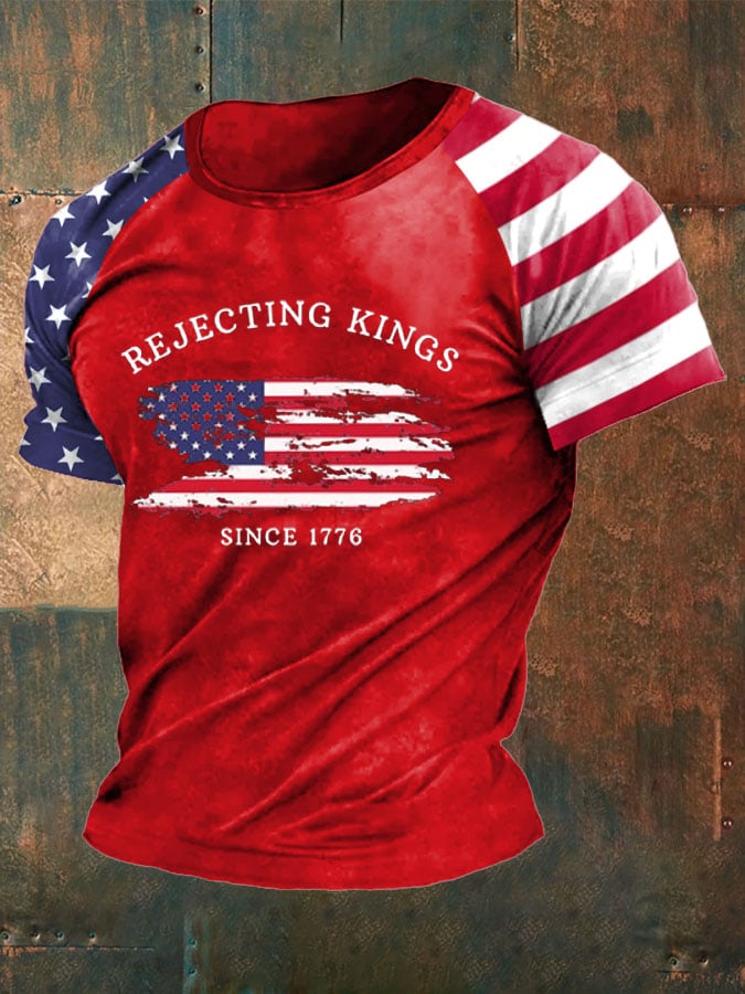 Men's Rejecting Kings Since 1776 Print Short Sleeve T-Shirt