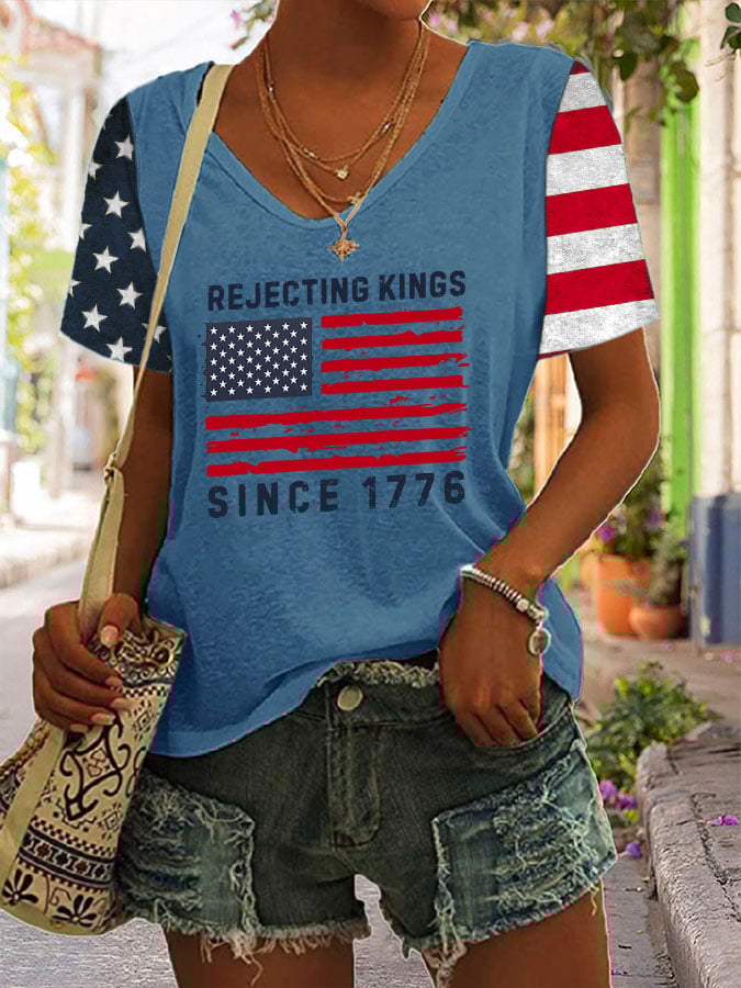 Women's Casual Fashion American Kingless Printed T-Shirt