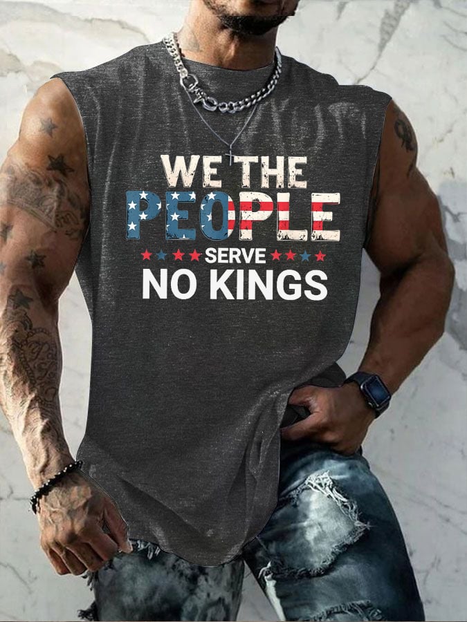 Men's We The People Serve No Kings Printed Casual Tank Top