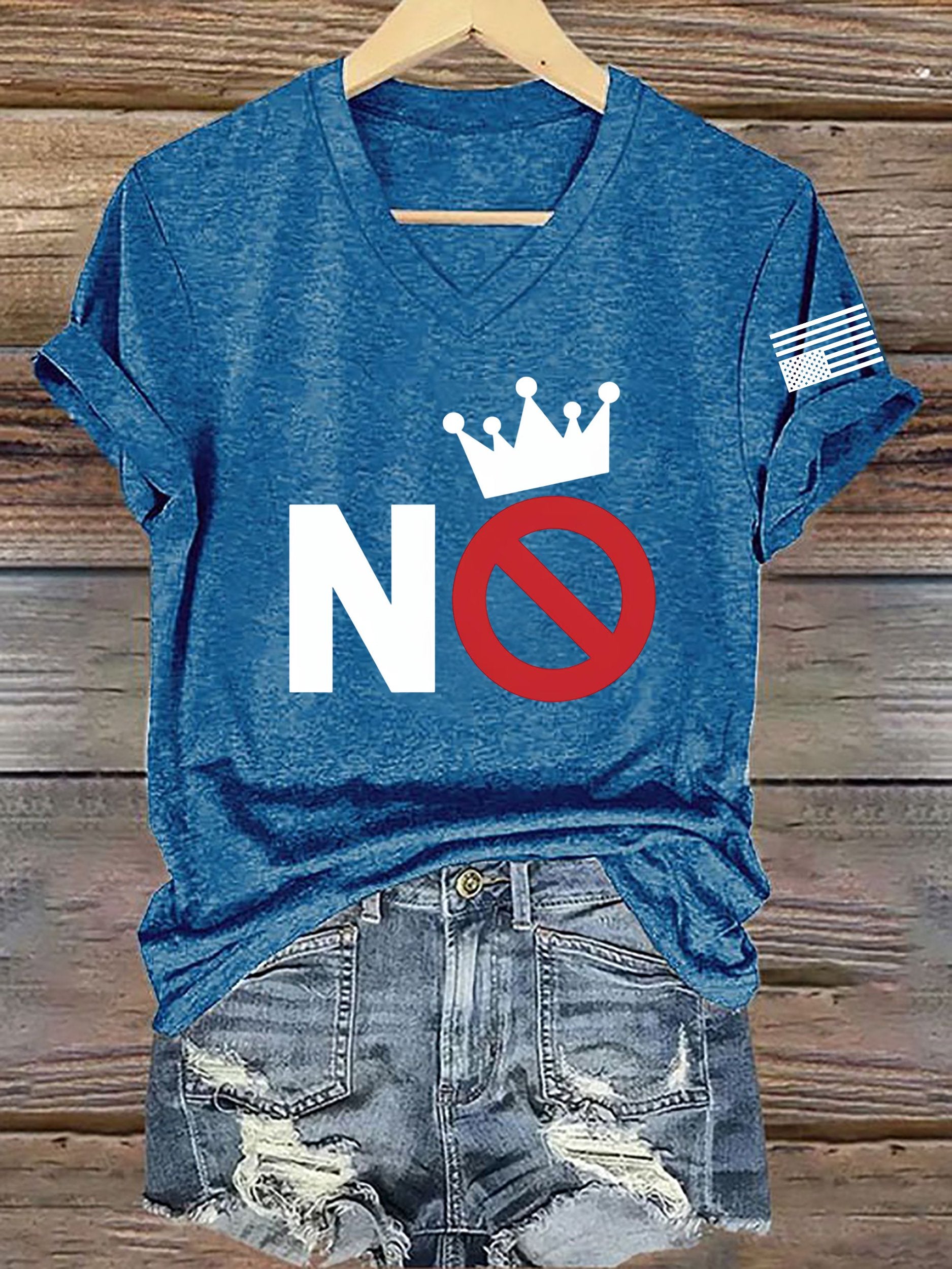 Women's No King Printed Short-Sleeved T-Shirt