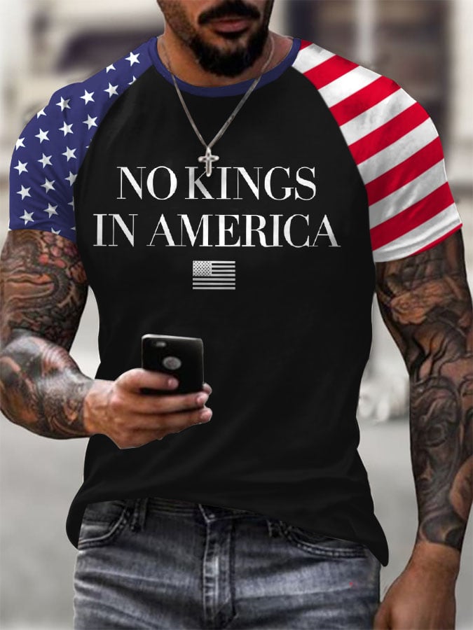 Men's No Kings in America Print Short Sleeve T-Shirt