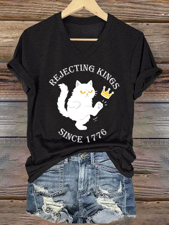 Women's Casual Fashion Fdt Cat Rejects The King T-Shirt