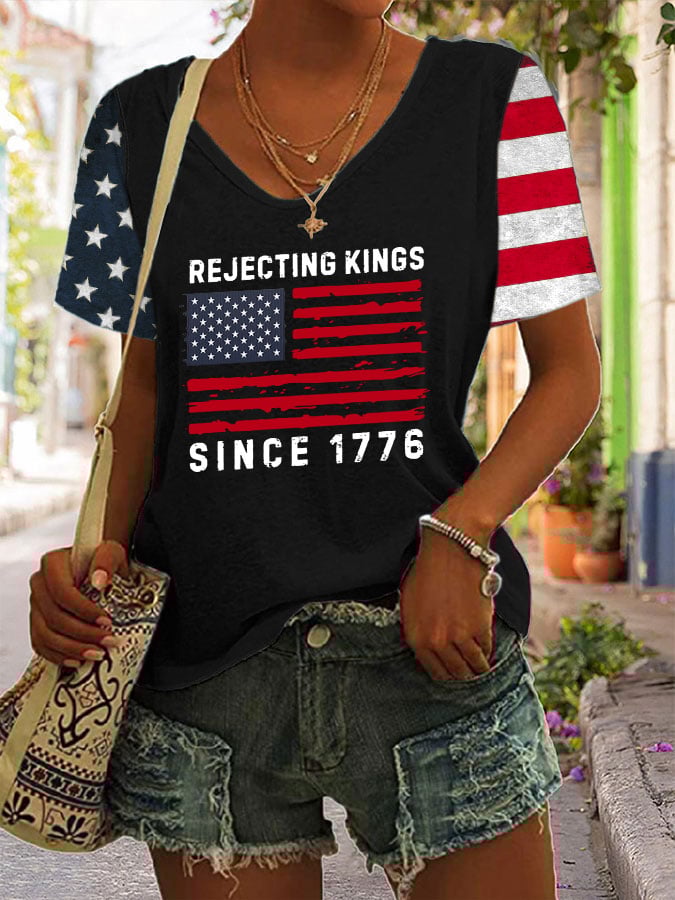 Women's Casual Fashion American Kingless Printed T-Shirt