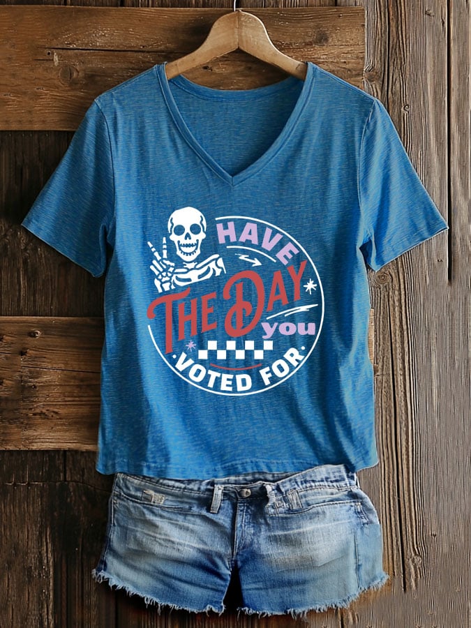 Women's Casual Fashion Animal Fdt Voting Print T-Shirt