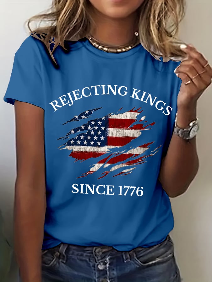 Women's “ Rejecting Kings Since 1776” V-neck T-shirt