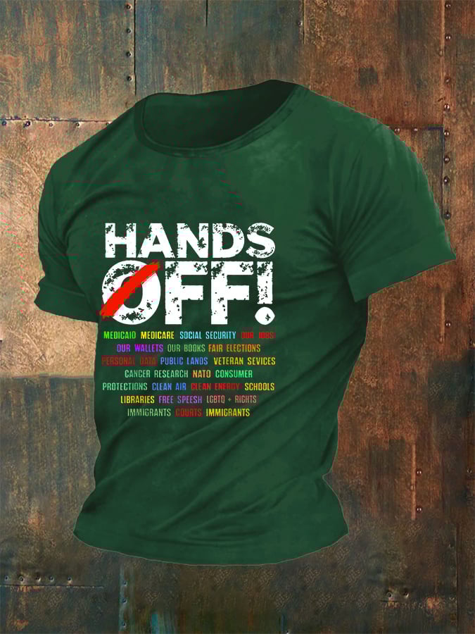 Men's Hands Off Protest Print T-Shirt