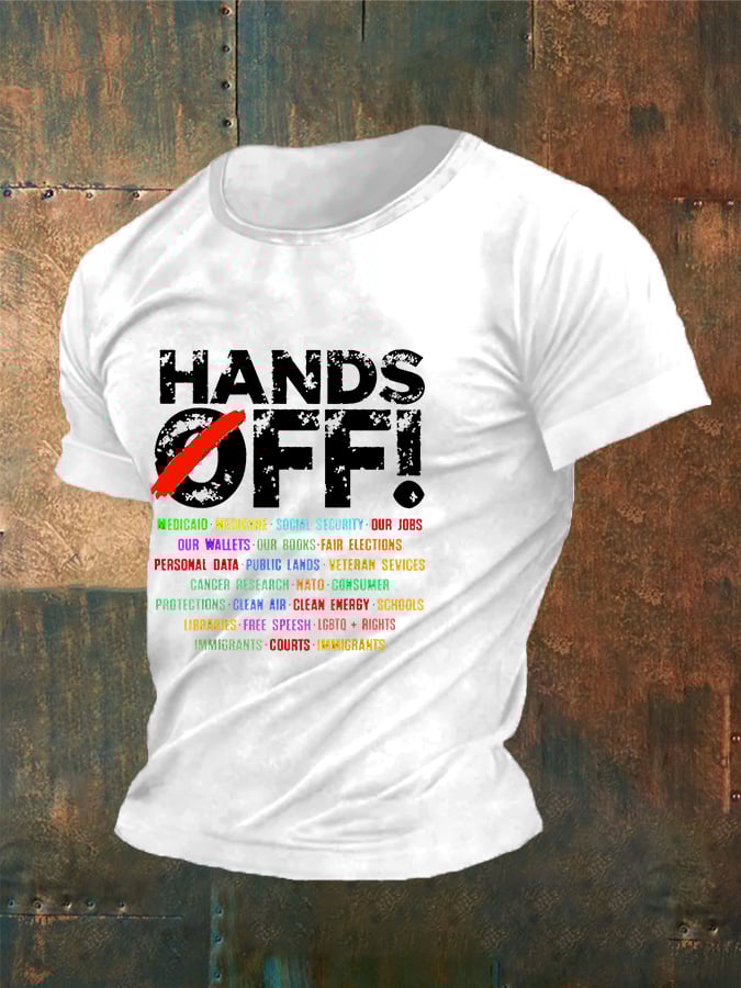 Men's Hands Off Protest Print T-Shirt