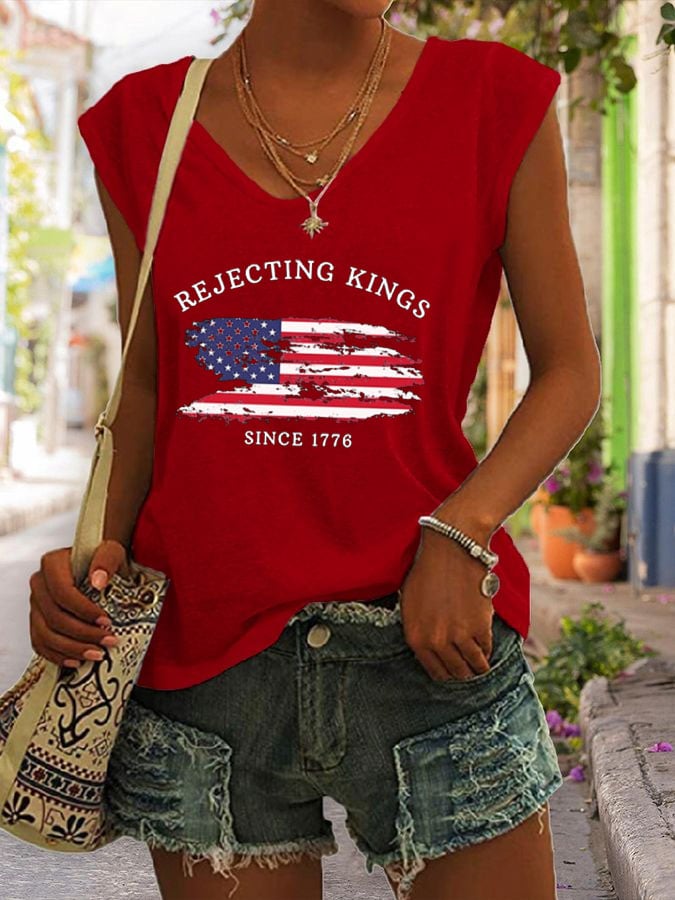 Women's Rejecting Kings Since 1776 Print Vest