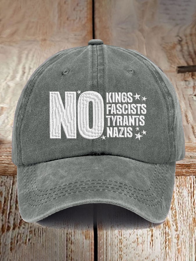 Retro No Kings No Fascists No Tyrants No Nazis Print Baseball Cap
