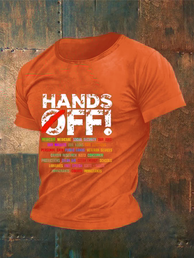 Men's Hands Off Protest Print T-Shirt