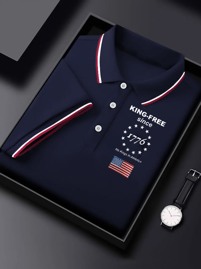 Men's Casual Fashion Fdt No King In America  Polo