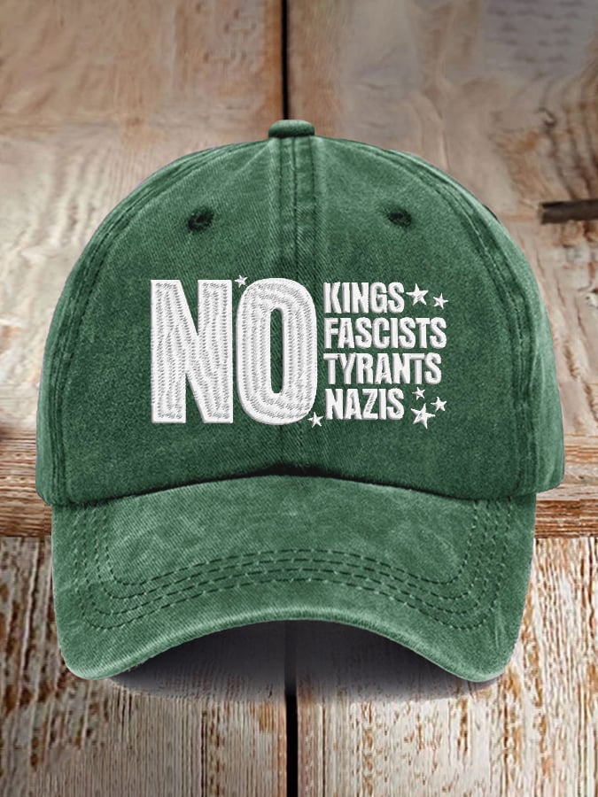 Retro No Kings No Fascists No Tyrants No Nazis Print Baseball Cap