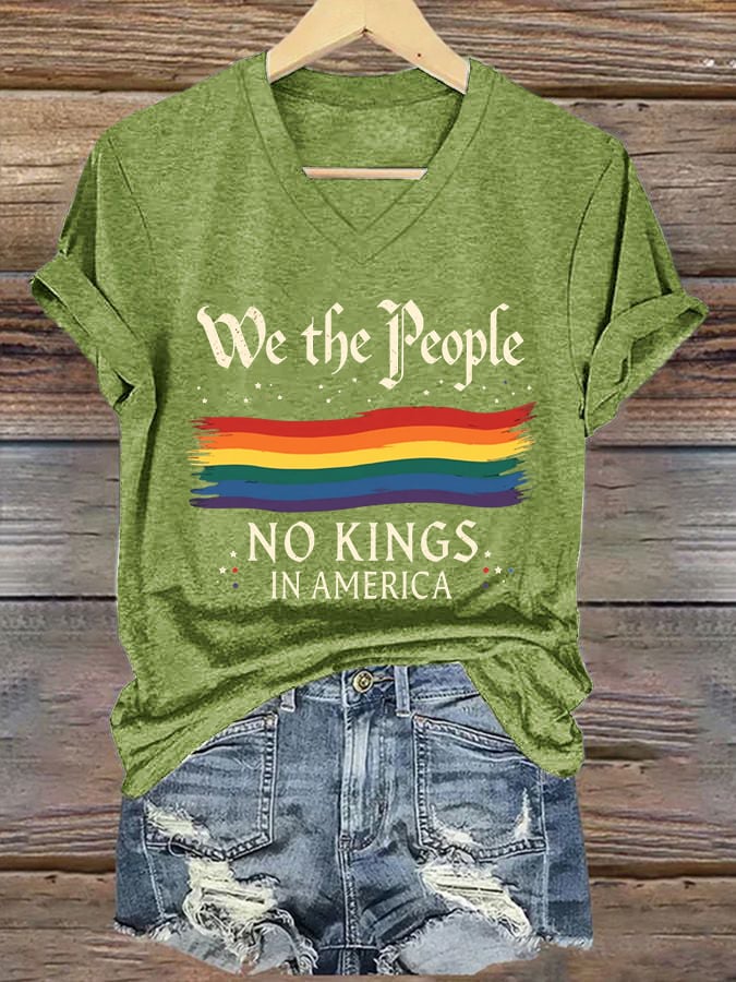 Women's No Kings In America Printed Casual T-Shirt