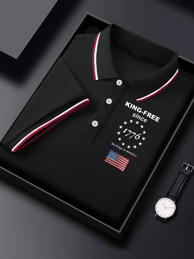Men's Casual Fashion Fdt No King In America  Polo