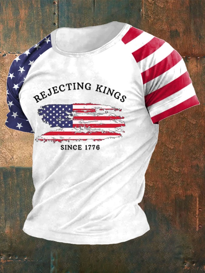 Men's Rejecting Kings Since 1776 Print Short Sleeve T-Shirt