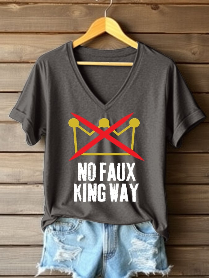 Women's No Faux King Way Printed Short-Sleeved T-Shirt