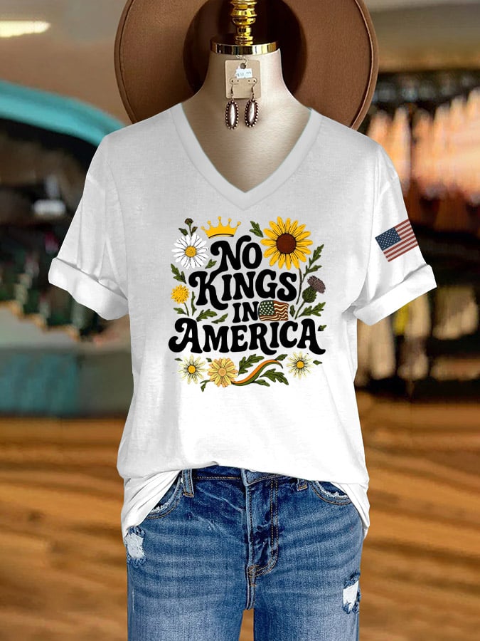 Women's Fashion Casual Reject The King Print T-Shirt