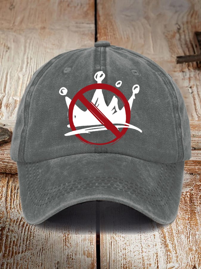 Vintage No Kings Print Baseball Cap