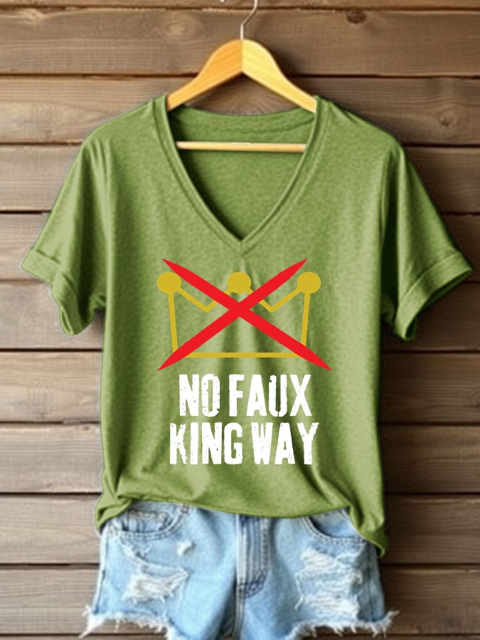 Women's No Faux King Way Printed Short-Sleeved T-Shirt