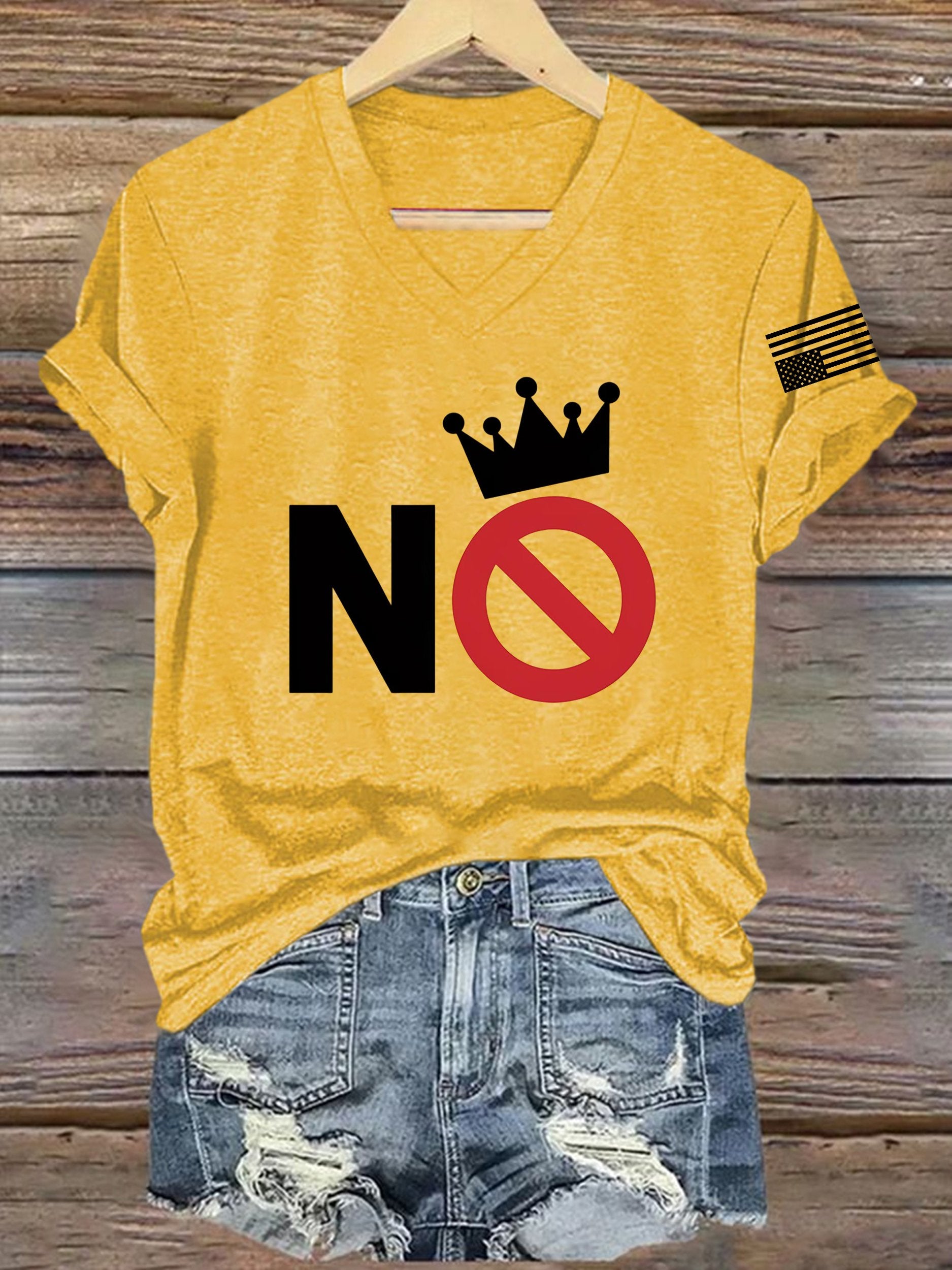 Women's No King Printed Short-Sleeved T-Shirt