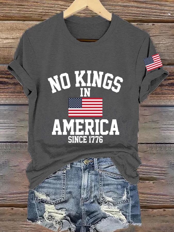 Women's No King in America Print T-Shirt