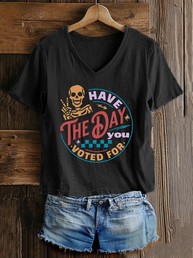 Women's Casual Fashion Animal Fdt Voting Print T-Shirt