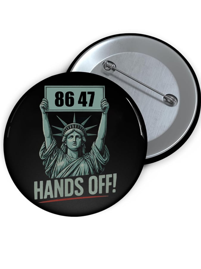 Unisex Guillotine "8647 HANDS OFF" Brooch