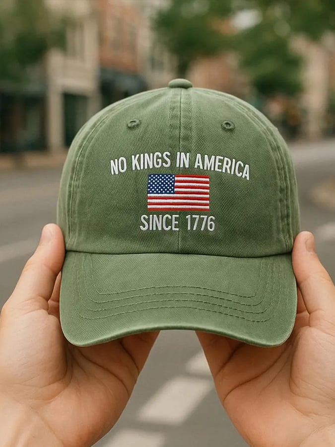 No Kings In America Print Baseball Cap