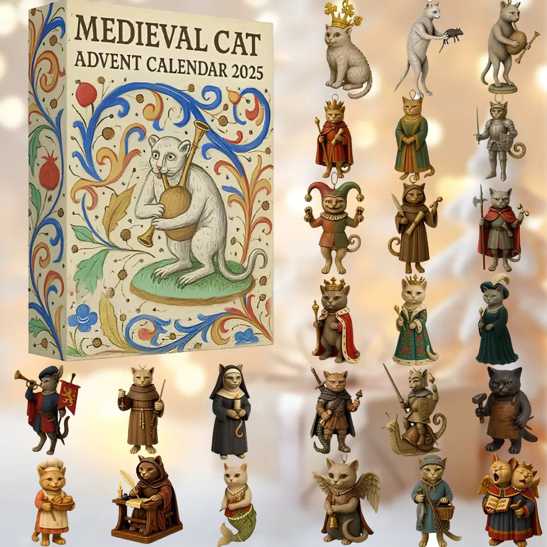 🎄-Medieval Cat Advent Calendar 2025✨24 Days of Cat Armor, Royal Charm & Holiday Surprises!