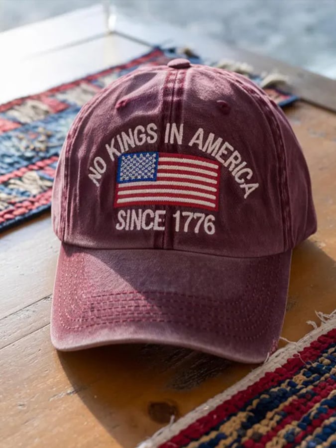 No Kings In America Print Baseball Cap