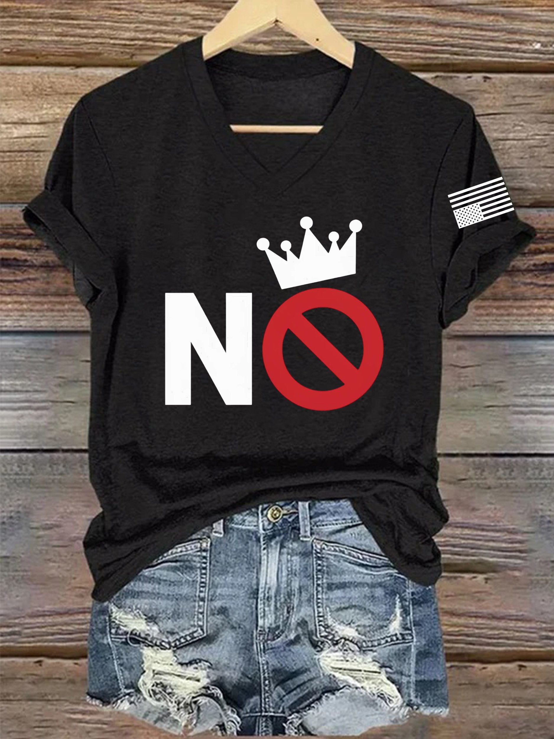 Women's No King Printed Short-Sleeved T-Shirt