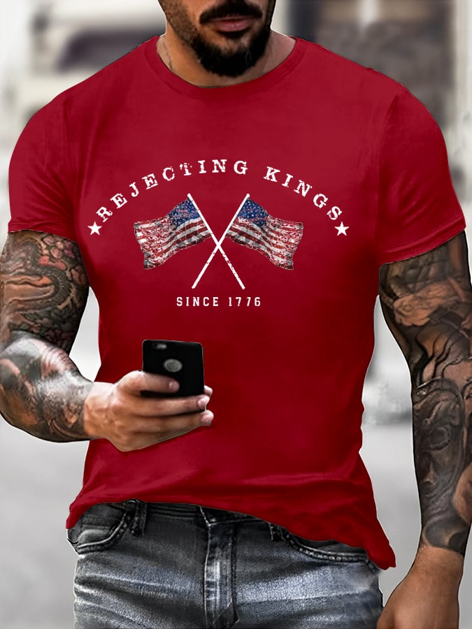 Men's “Rejection of the King since 1776” Printed T-Shirt