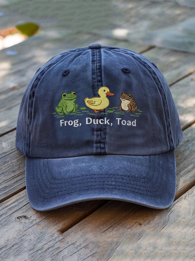 Unisex washed cotton FDT animal embroidered hat