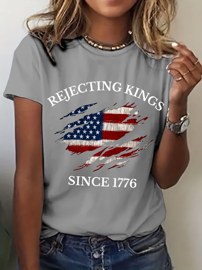 Women's “ Rejecting Kings Since 1776” V-neck T-shirt