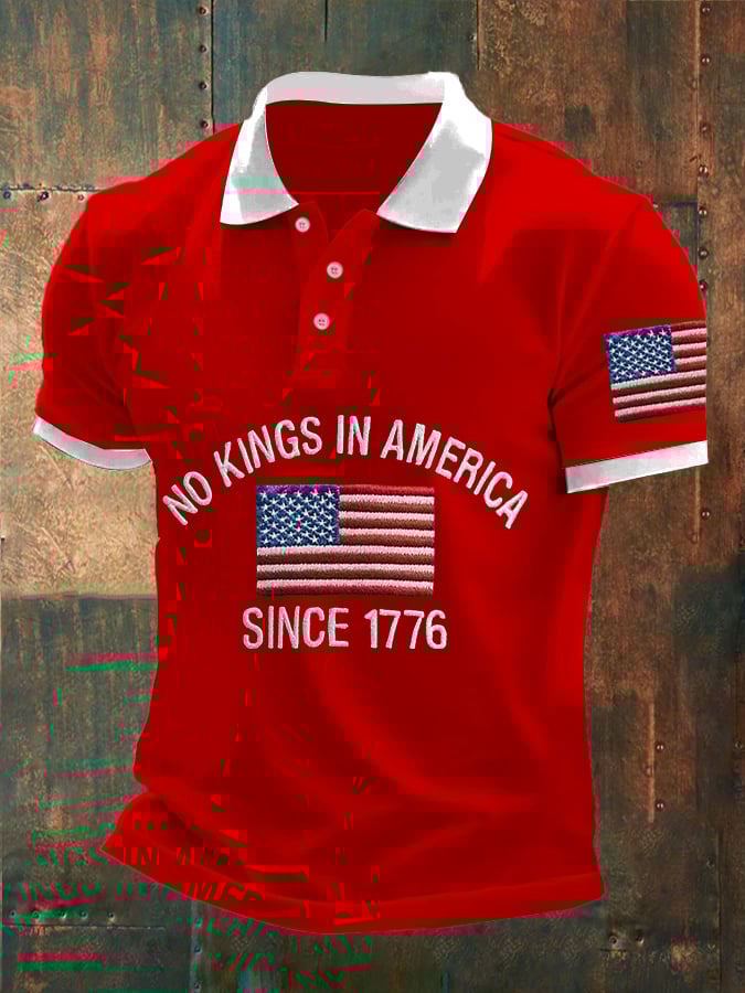 Men's Casual Fashion Fdt No King In America  Polo