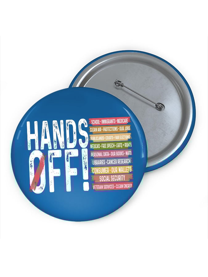 Hands Off Protest Print Brooch