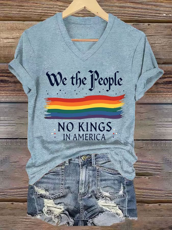 Women's No Kings In America Printed Casual T-Shirt
