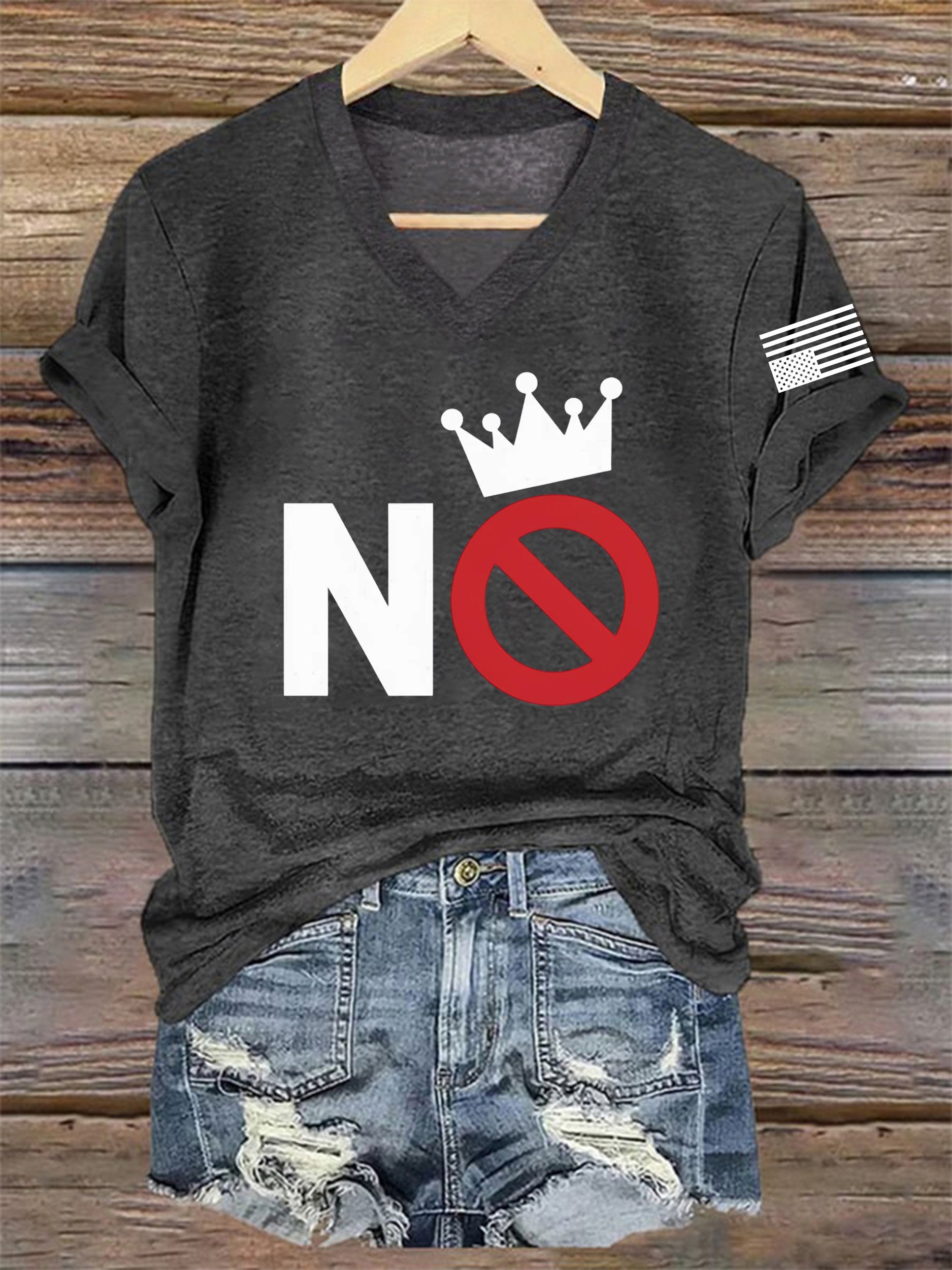 Women's No King Printed Short-Sleeved T-Shirt