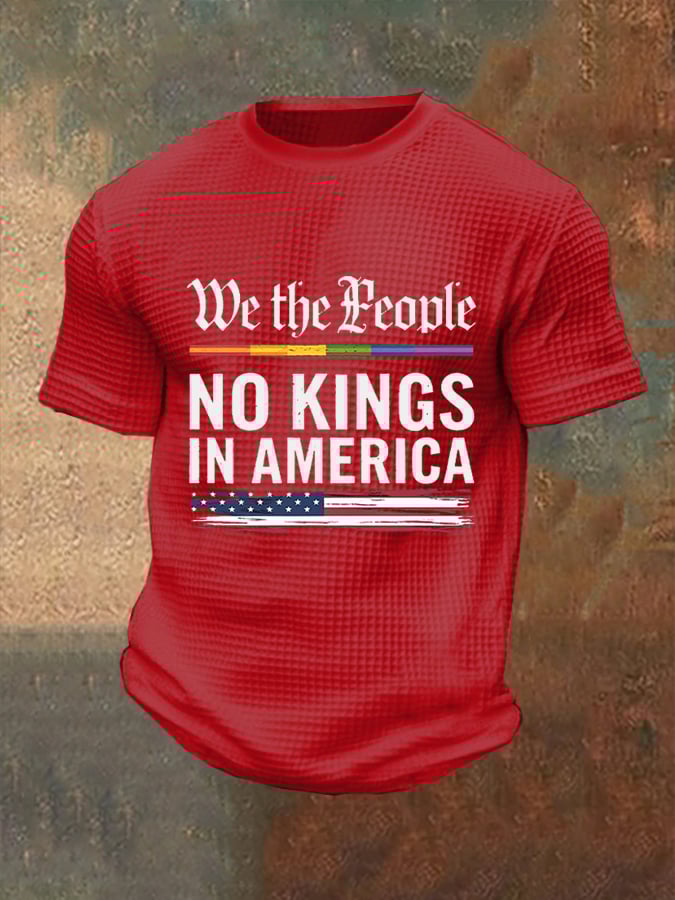 Men's Fashion Casual American Kingless Printed Waffle T-Shirt